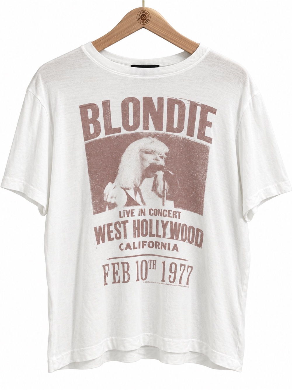 Junk Food Clothing Blondie Graphic Tee West Hollywood 1977 White Size Large